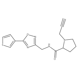 (2S)-1-(prop-2-yn-1-yl)-N-{[5-(thiophen-3-yl)-1,2,4-oxadiazol-3-yl]methyl}pyrrolidine-2-carboxamide Structure