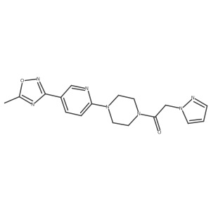 1-(4-(5-(5-methyl-1,2,4-oxadiazol-3-yl)pyridin-2-yl)piperazin-1-yl)-2-(1H-pyrazol-1-yl)ethanone结构式
