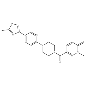 2-methyl-6-(4-(5-(5-methyl-1,2,4-oxadiazol-3-yl)pyridin-2-yl)piperazine-1-carbonyl)pyridazin-3(2H)-one结构式