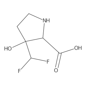 3-(Difluoromethyl)-3-hydroxypyrrolidine-2-carboxylic acid结构式