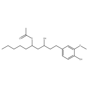 (3R,5S)-3-hydroxy-1-(4-hydroxy-3-methoxyphenyl)decan-5-yl acetate结构式