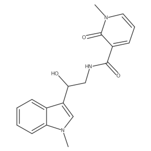 N-(2-hydroxy-2-(1-methyl-1H-indol-3-yl)ethyl)-1-methyl-2-oxo-1,2-dihydropyridine-3-carboxamide结构式