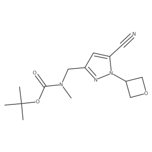 Tert-butyl (5-cyano-1-(oxetan-3-yl)-1h-pyrazol-3-yl)methylmethylcarbamate结构式