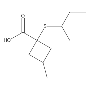 1-(Sec-butylthio)-3-methylcyclobutane-1-carboxylic acid Structure