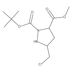 rel-1-(1,1-Dimethylethyl) 5-methyl (3R,5R)-3-(chloromethyl)-1,5-pyrazolidinedicarboxylate结构式