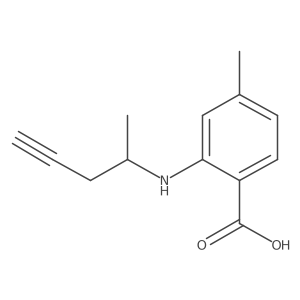 4-Methyl-2-[(pent-4-yn-2-yl)amino]benzoic acid结构式