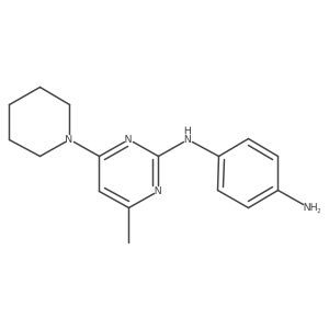 N1-(4-methyl-6-(piperidin-1-yl)pyrimidin-2-yl)benzene-1,4-diamine结构式