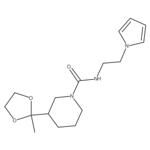 3-(2-methyl-1,3-dioxolan-2-yl)-N-[2-(1H-pyrrol-1-yl)ethyl]piperidine-1-carboxamide结构式