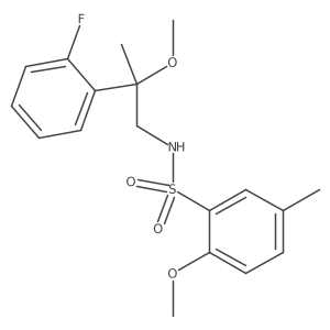 N-(2-(2-fluorophenyl)-2-methoxypropyl)-2-methoxy-5-methylbenzenesulfonamide Structure