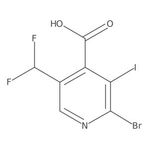 2-Bromo-5-(difluoromethyl)-3-iodoisonicotinic acid Structure