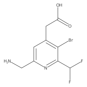 4-Pyridineacetic acid, 6-(aminomethyl)-3-bromo-2-(difluoromethyl)- Structure