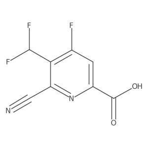 6-Cyano-5-(difluoromethyl)-4-fluoropicolinic acid结构式