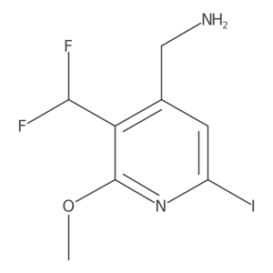 (3-(Difluoromethyl)-6-iodo-2-methoxypyridin-4-yl)methanamine Structure