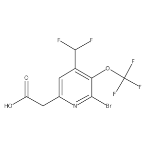2-(6-Bromo-4-(difluoromethyl)-5-(trifluoromethoxy)pyridin-2-yl)acetic acid Structure