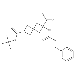 6-(((Benzyloxy)carbonyl)amino)-2-(tert-butoxycarbonyl)-2-azaspiro[3.3]heptane-6-carboxylic acid Structure