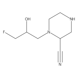 1-(3-Fluoro-2-hydroxypropyl)piperazine-2-carbonitrile结构式