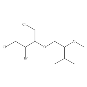2-Bromo-1,4-dichloro-3-(2-methoxy-3-methylbutoxy)butane结构式