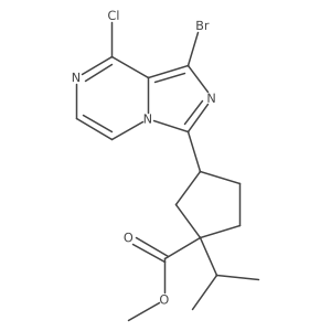 Methyl 3-(1-bromo-8-chloroimidazo[1,5-a]pyrazin-3-yl)-1-isopropylcyclopentanecarboxylate Structure