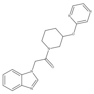 2-(1H-benzo[d]imidazol-1-yl)-1-(3-(pyrazin-2-yloxy)piperidin-1-yl)ethanone Structure