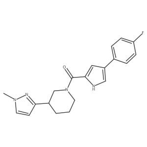 (4-(4-fluorophenyl)-1H-pyrrol-2-yl)(3-(1-methyl-1H-pyrazol-3-yl)piperidin-1-yl)methanone结构式