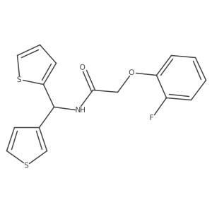 2-(2-fluorophenoxy)-N-(thiophen-2-yl(thiophen-3-yl)methyl)acetamide Structure
