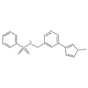 N-((5-(1-methyl-1H-pyrazol-4-yl)pyridin-3-yl)methyl)pyridine-3-sulfonamide结构式