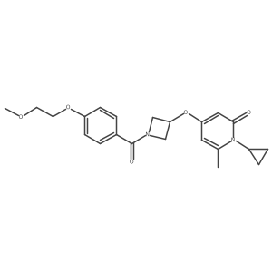 1-cyclopropyl-4-((1-(4-(2-methoxyethoxy)benzoyl)azetidin-3-yl)oxy)-6-methylpyridin-2(1H)-one结构式