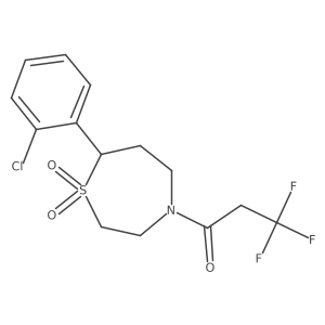 1-(7-(2-Chlorophenyl)-1,1-dioxido-1,4-thiazepan-4-yl)-3,3,3-trifluoropropan-1-one Structure