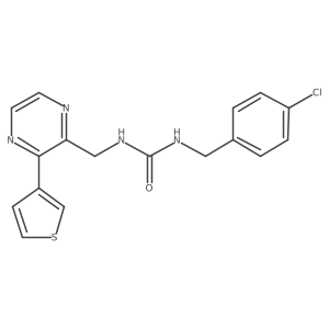 1-[(4-Chlorophenyl)methyl]-3-{[3-(thiophen-3-yl)pyrazin-2-yl]methyl}urea结构式