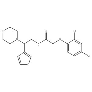 2-(2,4-dichlorophenoxy)-N-(2-(furan-3-yl)-2-thiomorpholinoethyl)acetamide结构式