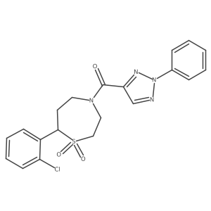 7-(2-chlorophenyl)-4-(2-phenyl-2H-1,2,3-triazole-4-carbonyl)-1lambda6,4-thiazepane-1,1-dione结构式