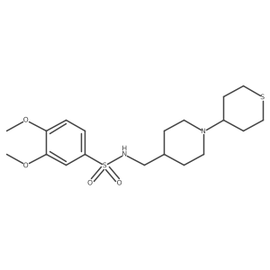3,4-dimethoxy-N-((1-(tetrahydro-2H-thiopyran-4-yl)piperidin-4-yl)methyl)benzenesulfonamide Structure