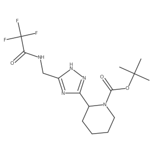 tert-Butyl 2-{5-[(trifluoroacetamido)methyl]-1H-1,2,4-triazol-3-yl}piperidine-1-carboxylate结构式