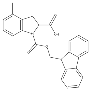 1-{[(9H-fluoren-9-yl)methoxy]carbonyl}-4-methyl-2,3-dihydro-1H-indole-2-carboxylic acid结构式