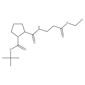 Tert-butyl 2-{[3-(chloromethoxy)-3-oxopropyl]carbamoyl}pyrrolidine-1-carboxylate Structure