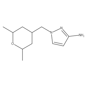 1-[(2,6-dimethyloxan-4-yl)methyl]-1H-pyrazol-3-amine结构式