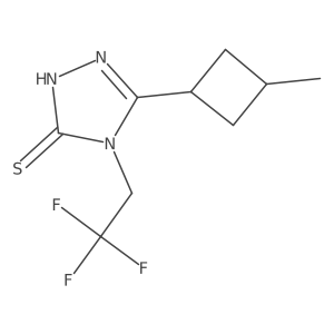 5-(3-methylcyclobutyl)-4-(2,2,2-trifluoroethyl)-4H-1,2,4-triazole-3-thiol结构式