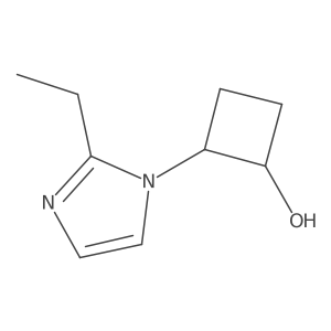 trans-2-(2-ethyl-1H-imidazol-1-yl)cyclobutan-1-ol Structure