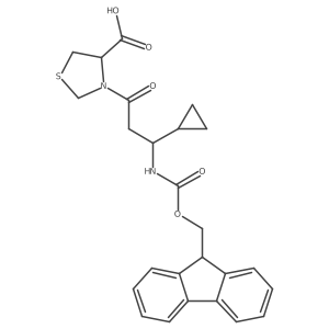 (4R)-3-[3-cyclopropyl-3-({[(9H-fluoren-9-yl)methoxy]carbonyl}amino)propanoyl]-1,3-thiazolidine-4-carboxylic acid Structure