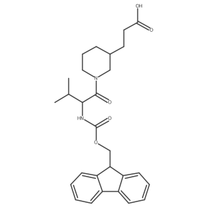 3-{1-[(2S)-2-({[(9H-fluoren-9-yl)methoxy]carbonyl}amino)-3-methylbutanoyl]piperidin-3-yl}propanoic acid Structure