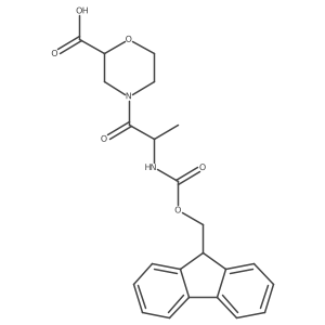 4-[(2S)-2-({[(9H-fluoren-9-yl)methoxy]carbonyl}amino)propanoyl]morpholine-2-carboxylic acid结构式