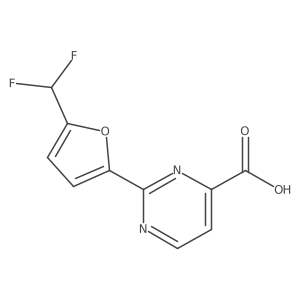 2-[5-(Difluoromethyl)furan-2-yl]pyrimidine-4-carboxylic acid Structure
