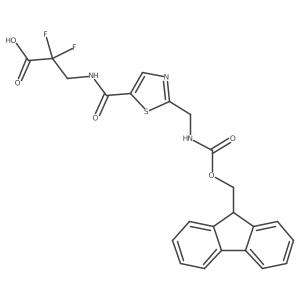 3-({2-[({[(9H-fluoren-9-yl)methoxy]carbonyl}amino)methyl]-1,3-thiazol-5-yl}formamido)-2,2-difluoropropanoic acid Structure