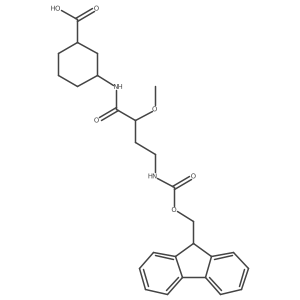 3-[4-({[(9H-fluoren-9-yl)methoxy]carbonyl}amino)-2-methoxybutanamido]cyclohexane-1-carboxylic acid Structure