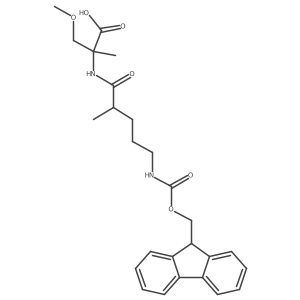 2-[5-({[(9H-fluoren-9-yl)methoxy]carbonyl}amino)-2-methylpentanamido]-3-methoxy-2-methylpropanoic acid结构式