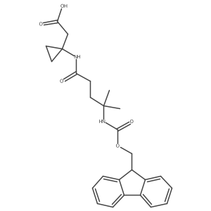 2-{1-[4-({[(9H-fluoren-9-yl)methoxy]carbonyl}amino)-4-methylpentanamido]cyclopropyl}acetic acid Structure
