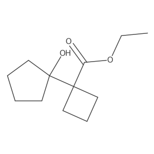 Ethyl 1-(1-hydroxycyclopentyl)cyclobutane-1-carboxylate结构式