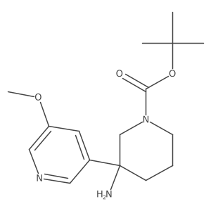 Tert-butyl 3-amino-3-(5-methoxypyridin-3-yl)piperidine-1-carboxylate结构式