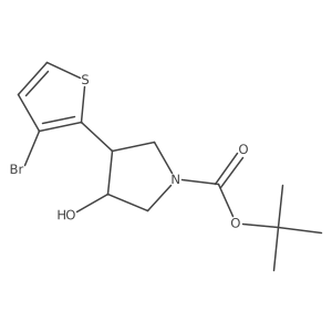 Tert-butyl 3-(3-bromothiophen-2-yl)-4-hydroxypyrrolidine-1-carboxylate结构式
