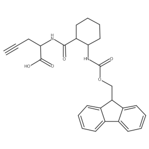 rac-2-{[(1R,2S)-2-({[(9H-fluoren-9-yl)methoxy]carbonyl}amino)cyclohexyl]formamido}pent-4-ynoic acid Structure